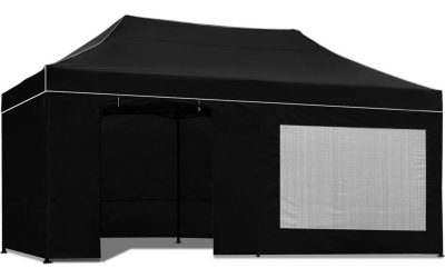 Pop Up Gazebo 3 x 6m Black