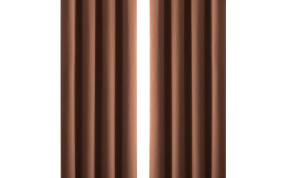Blockout Curtains Eyelet Matte Brown