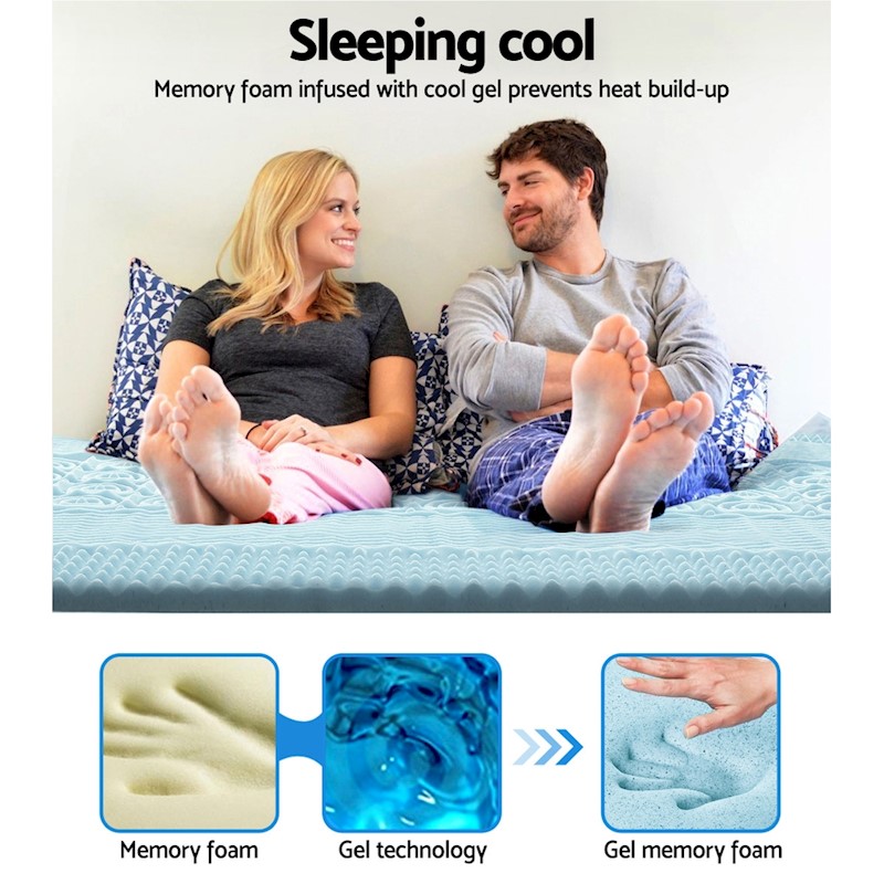 Cool Gel Memory Foam Mattress Topper Double - Image 2