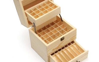 Aromatherapy Essential Oil Box Wooden 59 Slots