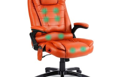 Executive 8 Point Heated Massage Office Chair Amber