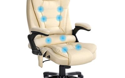 Executive 8 Point Heated Massage Office Chair Beige