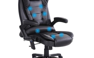Executive 8 Point Heated Massage Office Chair Black