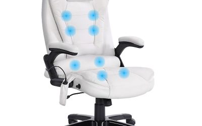 Executive 8 Point Heated Massage Office Chair White