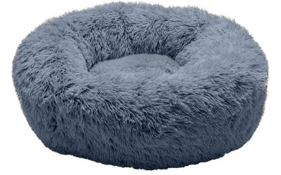 Pet Dog Cat Bed Donut Dark Grey