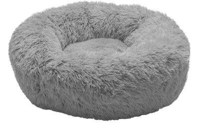 Pet Dog Cat Bed Donut Light Grey