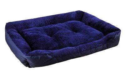 Pet Dog Cat Bed Warm Fleece Plush Blue