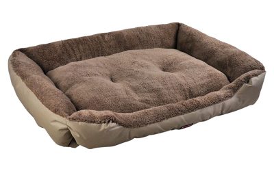 Pet Dog Cat Bed Warm Fleece Plush Brown