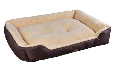 Pet Dog Cat Bed Warm Fleece Plush Cream