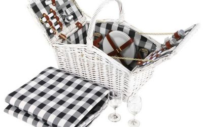 Picnic Basket 2 Person Wicker With Blanket