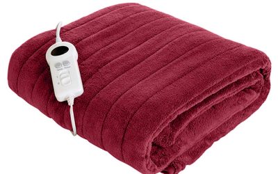 Fleece Electric Throw Rug Burgundy