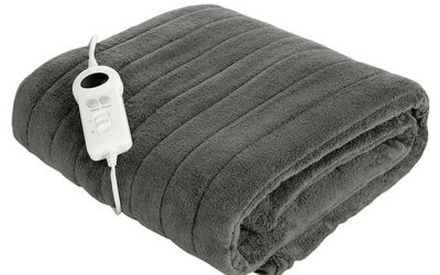 Fleece Electric Throw Rug Silver