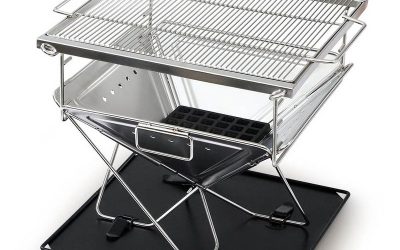 Portable Fire Pit BBQ 42 x 34cm Foldable With Carry Bag