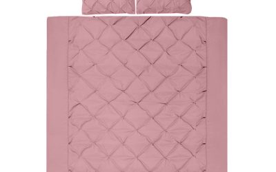 Quilt Cover Set 800TC Diamond Pintuck Blush