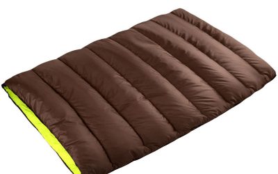 Adults Sleeping Bag Double 210T Thermal Brown