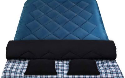 Adults Sleeping Bag Double 190T Thermal Blue