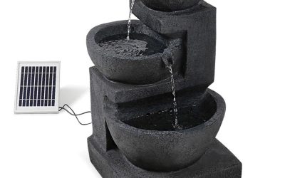 Solar Fountain 3 Tier Blue