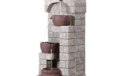 Solar Fountain 4 Tier Brown