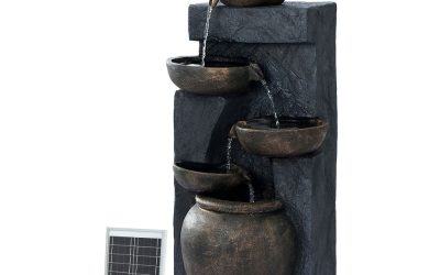 Solar Fountain 5 Tier Grey