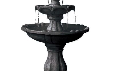 Solar Fountain 3 Tier Black Classic Birdbath