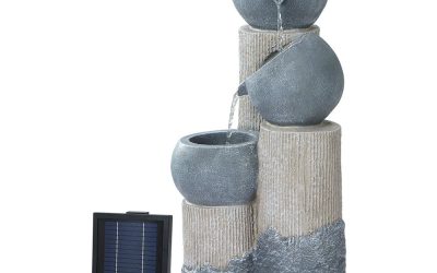 Solar Fountain LED 3 Tier Grey