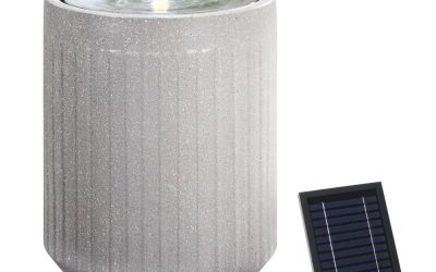 Solar Fountain LED Grey Water Feature