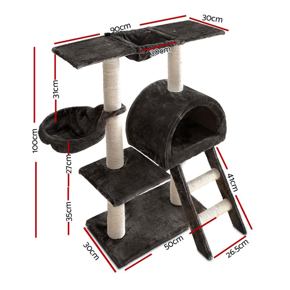 Cat Kitten Toy 100cm Scratching Tree Grey - Image 2