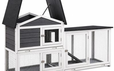 Rabbit Bunny Chicken Chook Coop House 180cm Grey & White