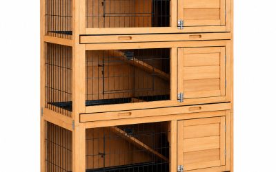 Rabbit Bunny Chicken Chook Coop House 92cm 3 Storey